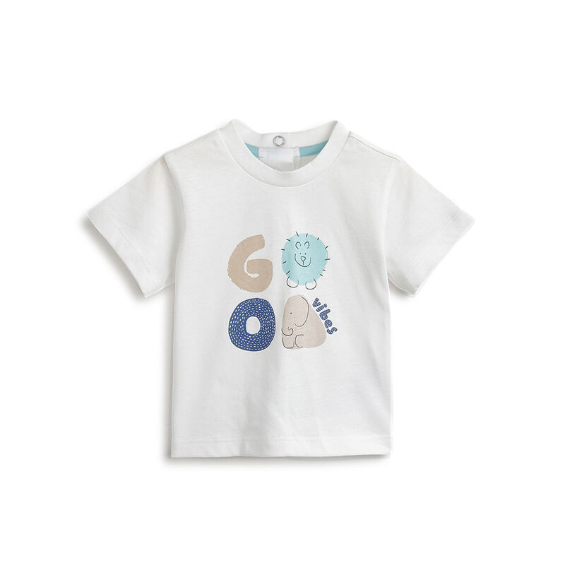 Boys White Graphic Printed Short Sleeve T-Shirt image number 0